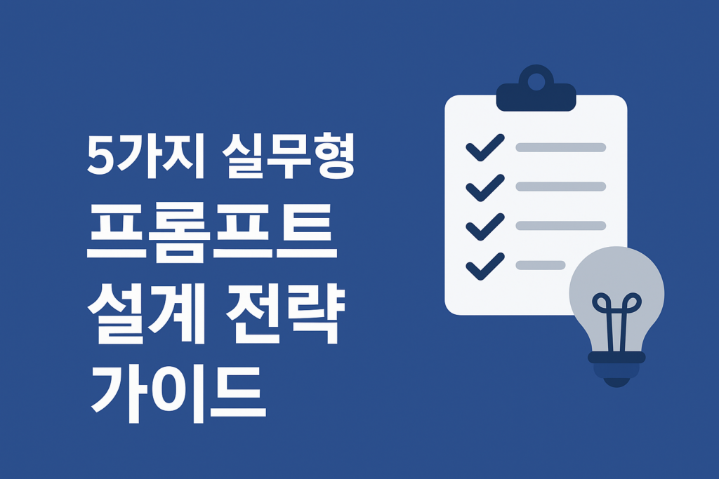 5가지 실무형 프롬프트 설계 전략 가이드 2 프롬프트 설계 전략