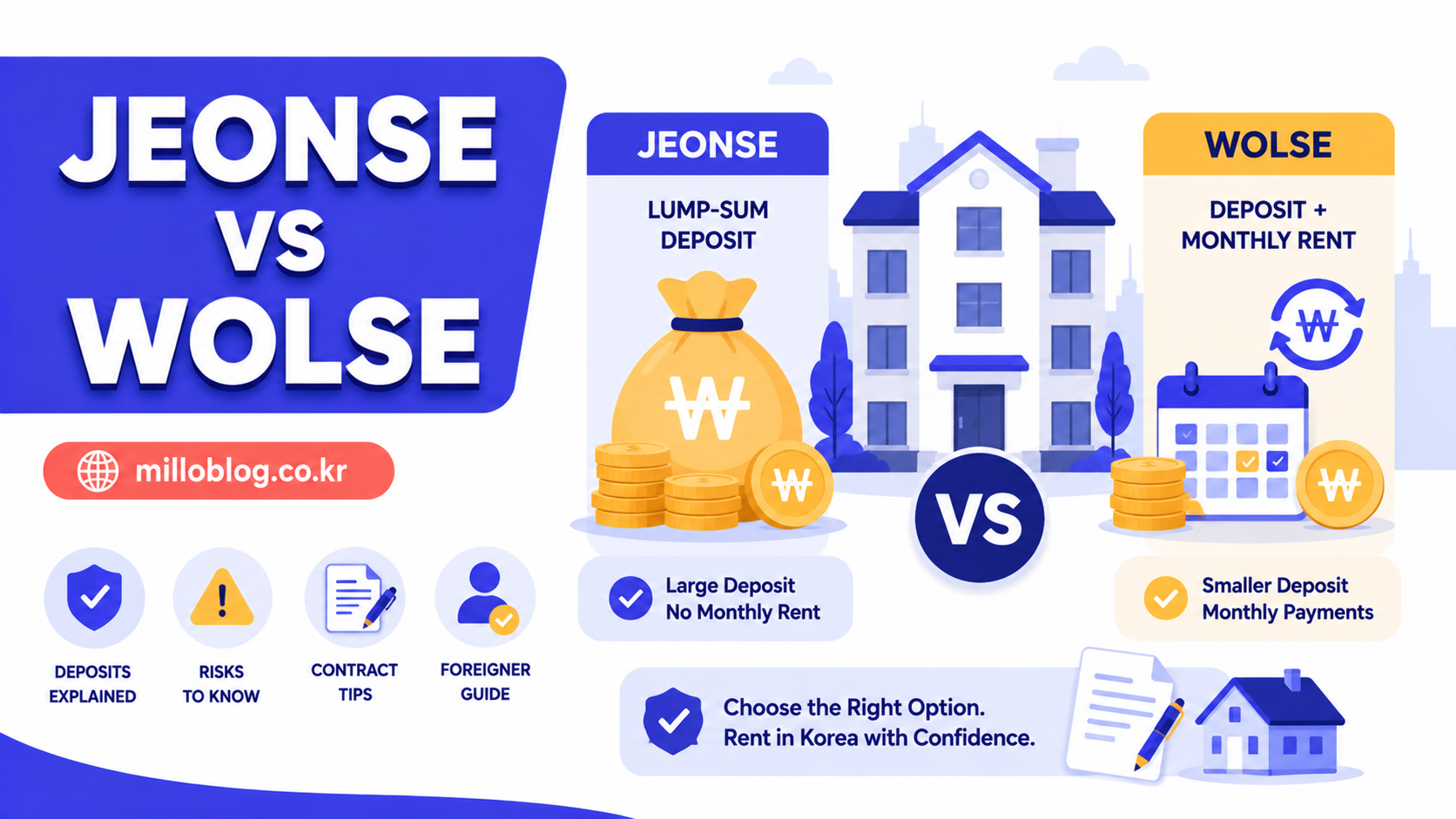 Jeonse vs wolse in Korea explained: deposits, risks, and how foreigners can choose safely