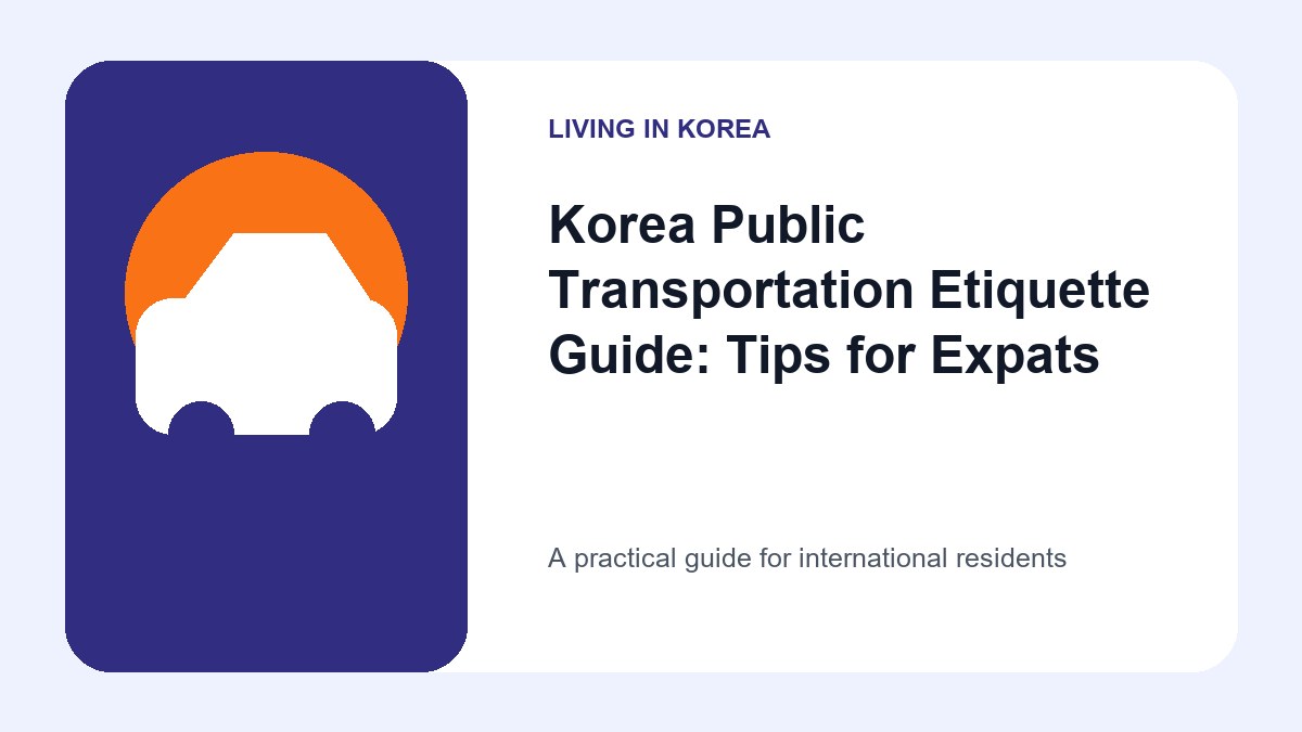 Illustrated guide to Korea public transportation etiquette guide