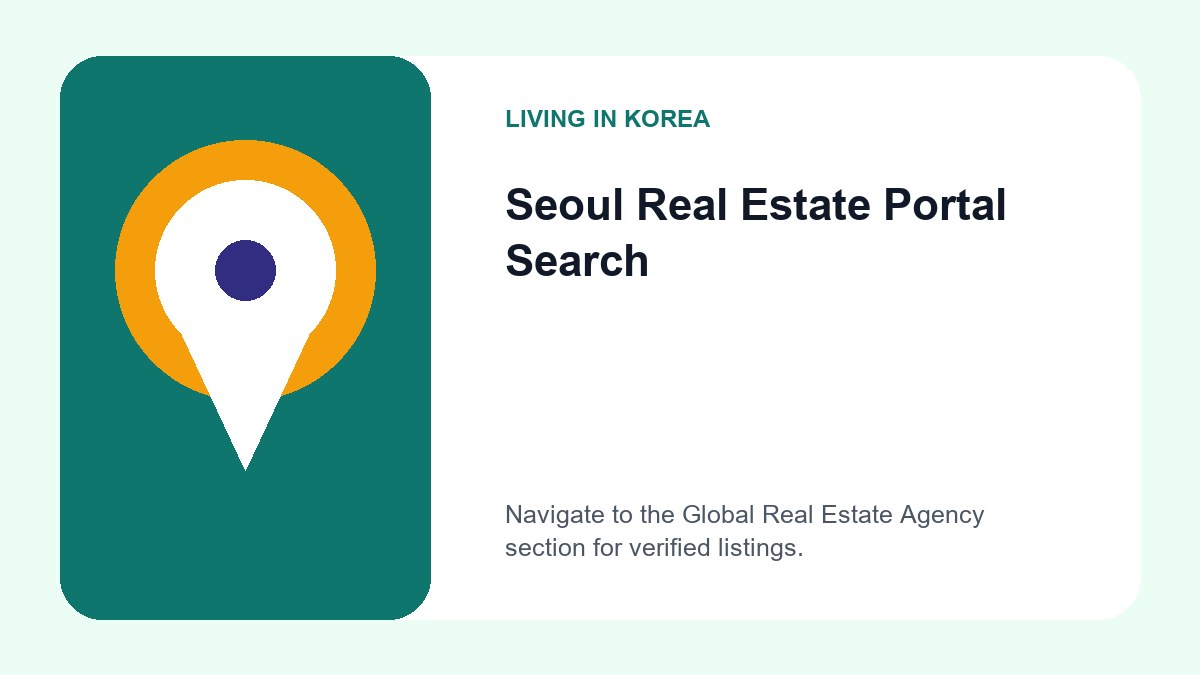 How to Find English-Speaking Real Estate Agents in Seoul (2026) 2 A screenshot of the Seoul Real Estate Information Portal showing the navigation path to Global Real Estate Agency search.