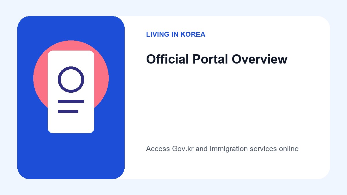 Multilingual Government Services for Foreigners in Korea: A Guide 3 A conceptual visual showing the connection between the Korea Immigration Service portal and the Gov.kr (정부24) 'For Foreigners' section.