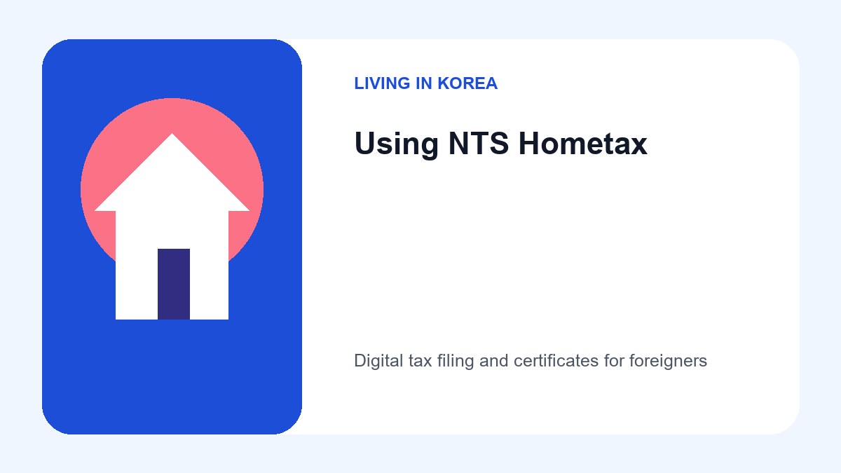 Income Tax Filing Procedures for Foreign Residents in Korea (2026) 3 A screenshot of the NTS Hometax English portal interface highlighting the login area and the 'Filing Returns' menu.