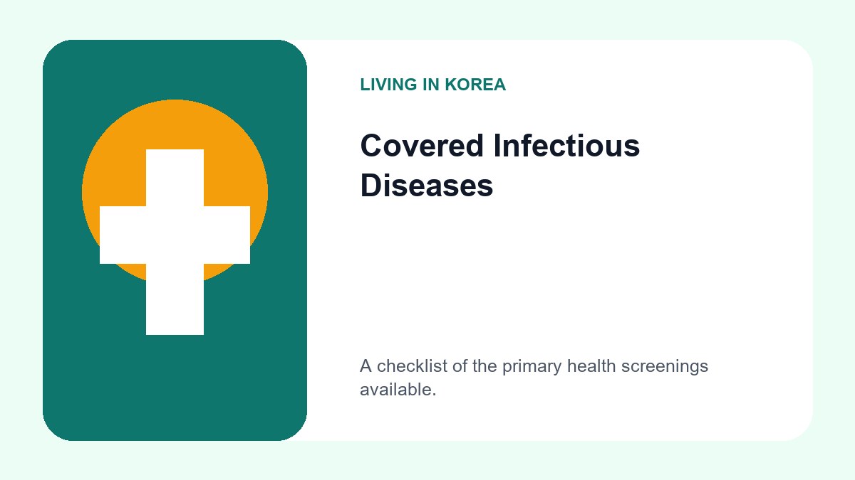 A clean graphic list showing tuberculosis, HIV/AIDS, Hepatitis B and C, Hansen's disease, and parasitic infections.