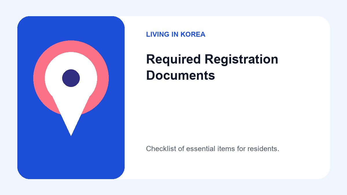 How to Manage Foreign Residency Registration in Korea Online (2026) 3 An infographic displaying a passport, a 3.5x4.5cm photo, and a residential lease agreement.