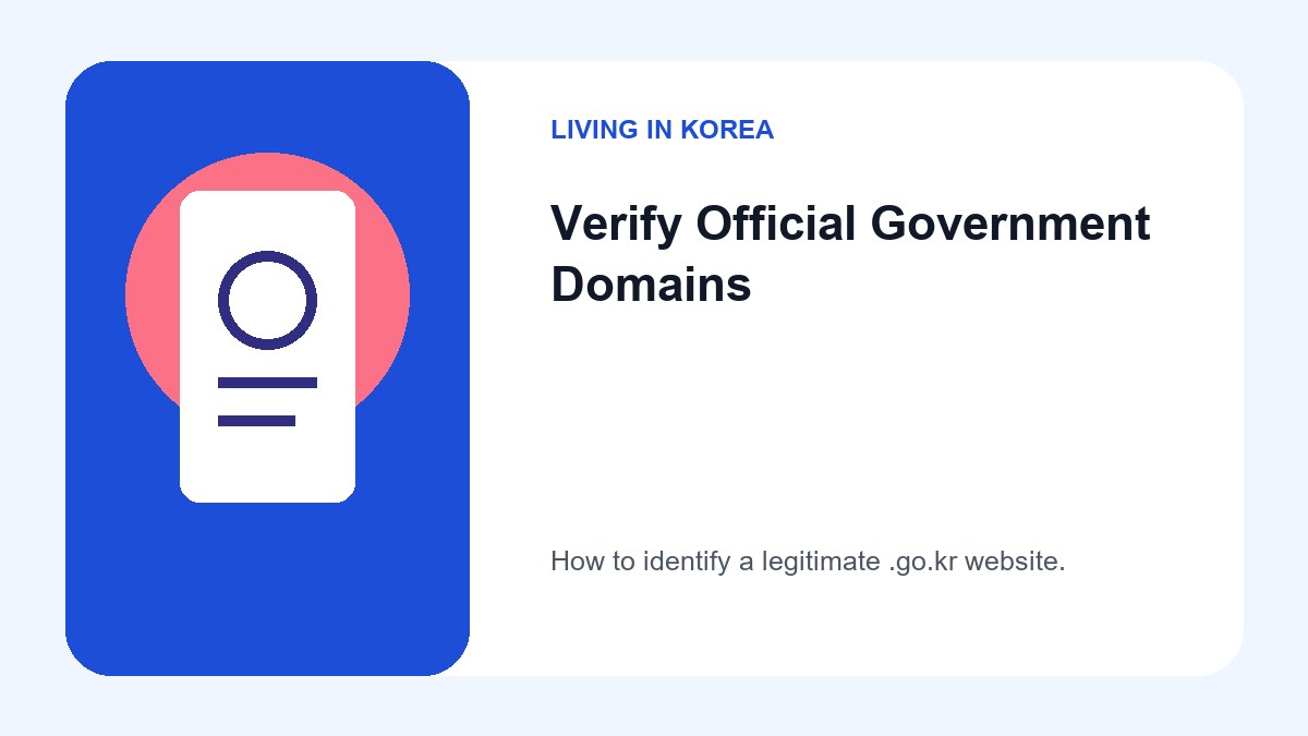 How to Access Official Korea Immigration Service and HiKorea Portal 3 A visual guide highlighting the .go.kr suffix in a browser address bar as the key indicator of an official South Korean government site.