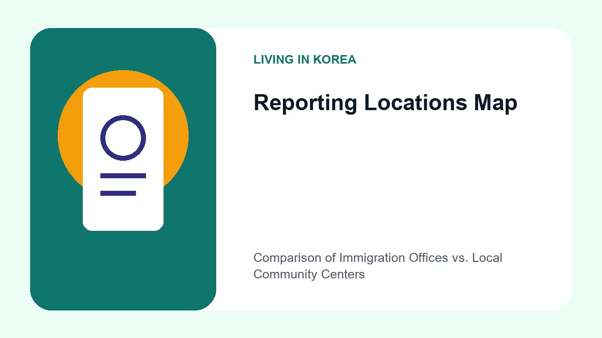 How to Report a Change of Residence for Foreigners in Korea (2026) 2 An infographic showing the three paths for reporting a change of address: Immigration Office, Si/Gun/Gu Office, and Eup/Myeon/Dong Community Center.