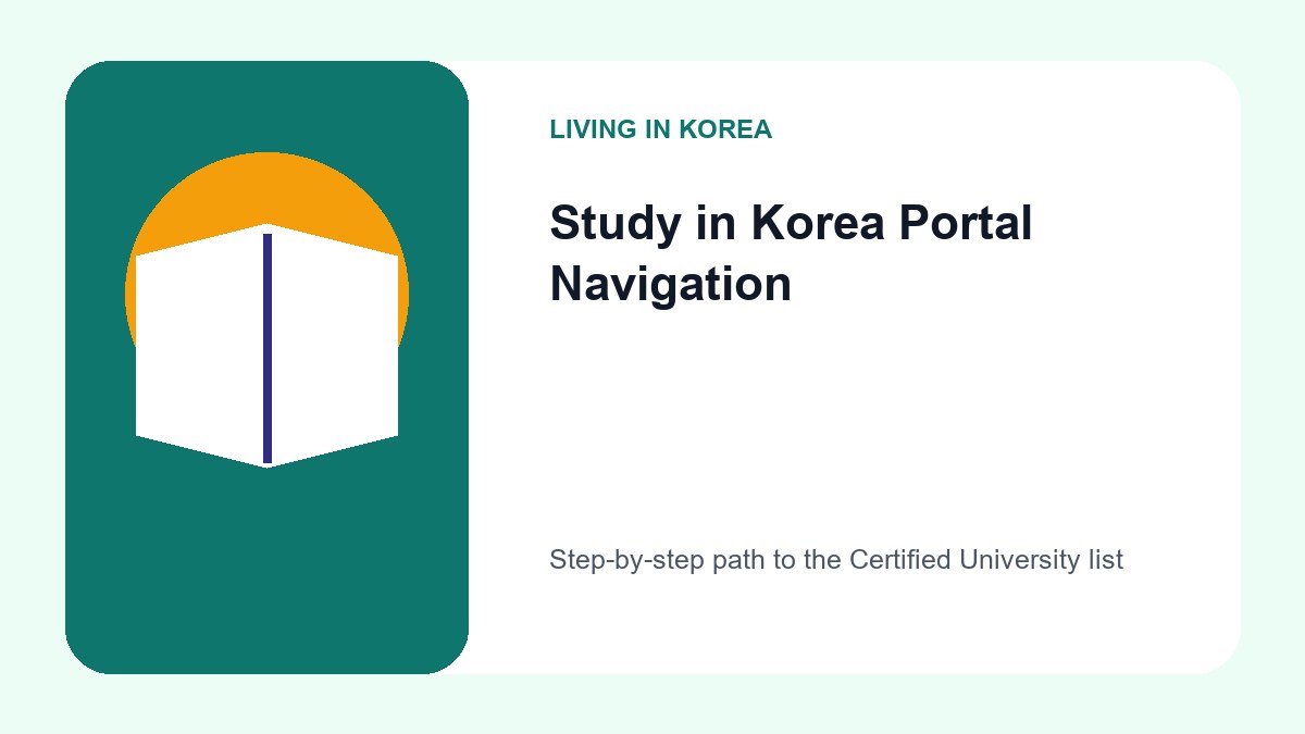 How to Verify IEQAS Accredited Universities in Korea for International Students 2 A screenshot or diagram showing the menu path from the Study in Korea homepage to the Plan your studies tab and finally to the Certified University section.