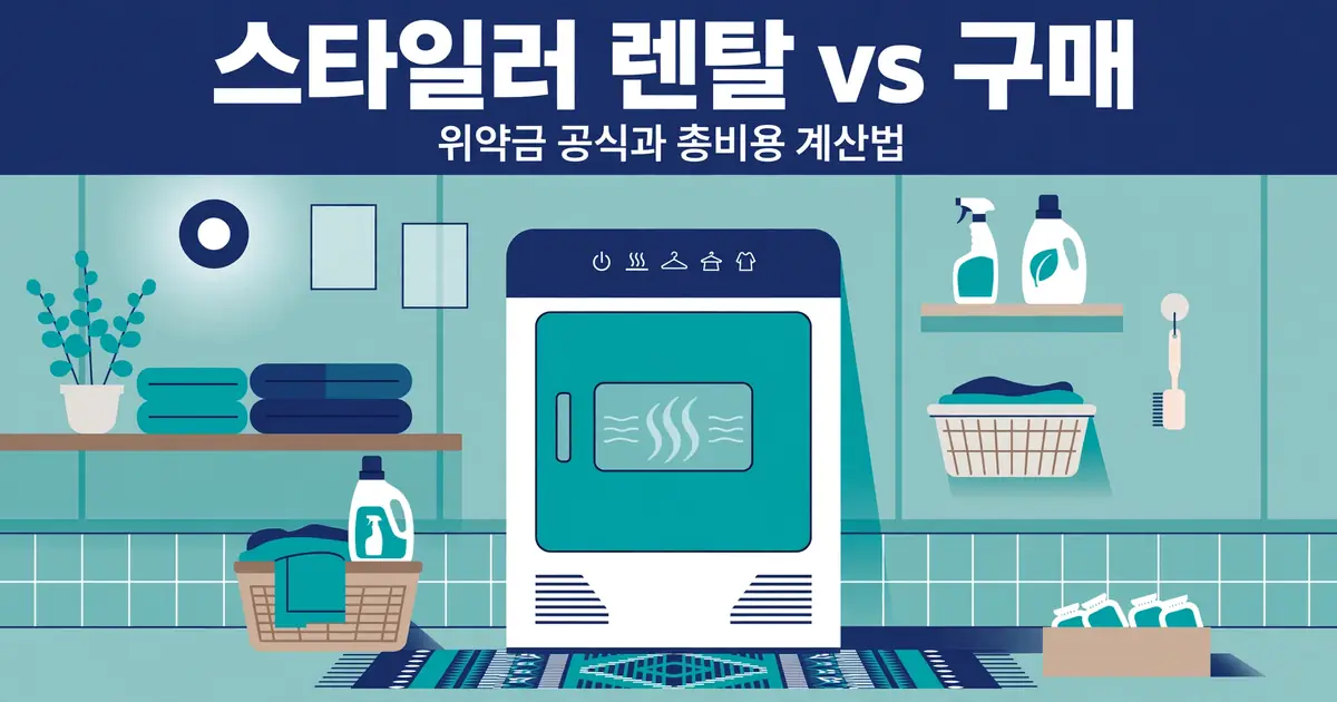 스타일러 렌탈 vs 구매 비교 — 위약금 공식과 총비용 계산법을 정리한 대표 이미지